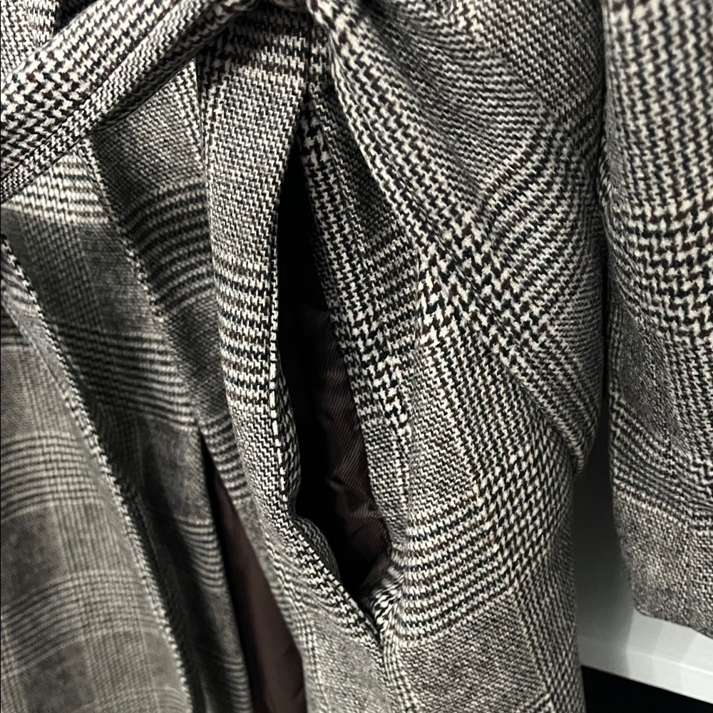 Banana Republic Classic Plaid Trench Coat - Brown/Gray XL NWT - Picture 4 of 9